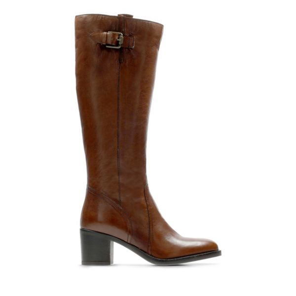 Clarks Womens Mascarpone Ela Knee High Boots Brown | USA-7612530